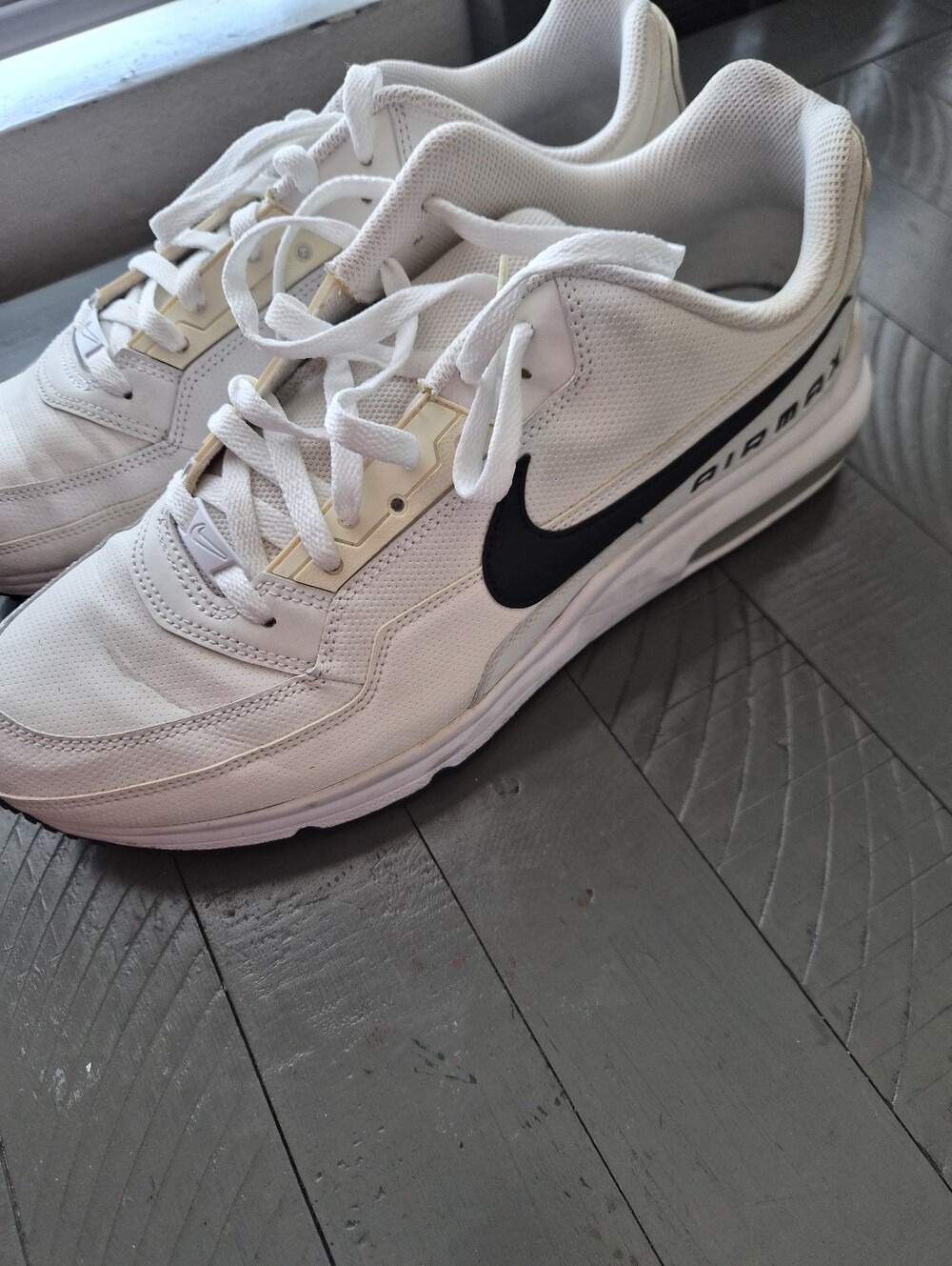 Nike Men’s White Sneakers with Black Swoosh
